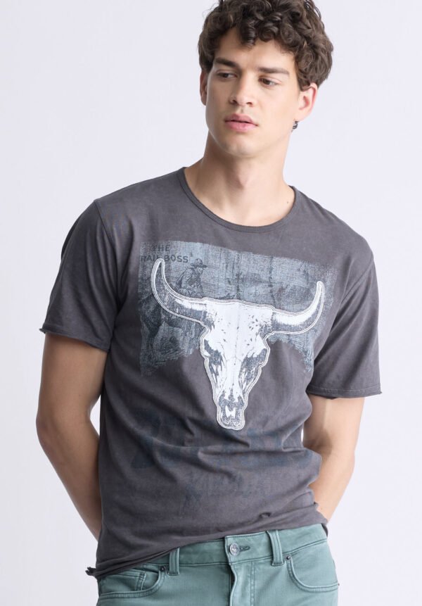 Tilton Men's Short-Sleeved Graphic T-Shirt. Charcoal - BM24473