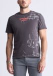 Toledo Men's Buffalo Graphic Print Crewneck T-shirt. Grey - BM24480