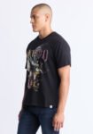 Takuma Men's Graphic Eagle Print T-Shirt. Black - BM24506