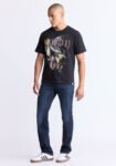 Takuma Men's Graphic Eagle Print T-Shirt. Black - BM24506