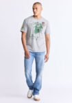 Tasher Men's Graphic Patch T-Shirt. Heather grey - BM24509