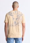 Tivis Men's Distressed Buffalo Graphic T-Shirt with Back Print. Curry - BM24510