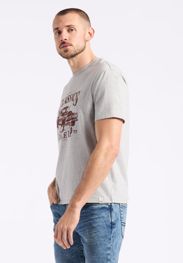 Trige Men's Graphic T-Shirt with Pickup Truck Print. Heather Grey - BM24631