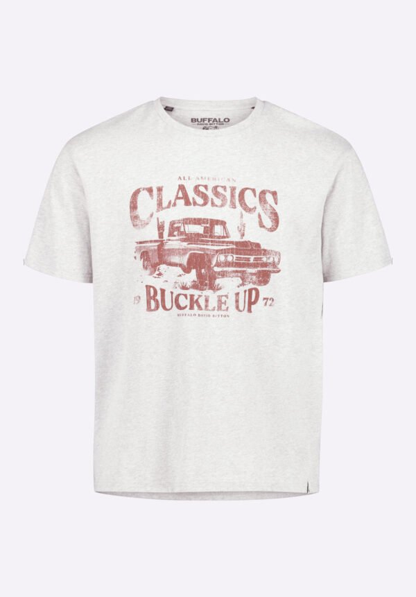 Trige Men's Graphic T-Shirt with Pickup Truck Print. Heather Grey - BM24631