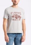 Trige Men's Graphic T-Shirt with Pickup Truck Print. Heather Grey - BM24631