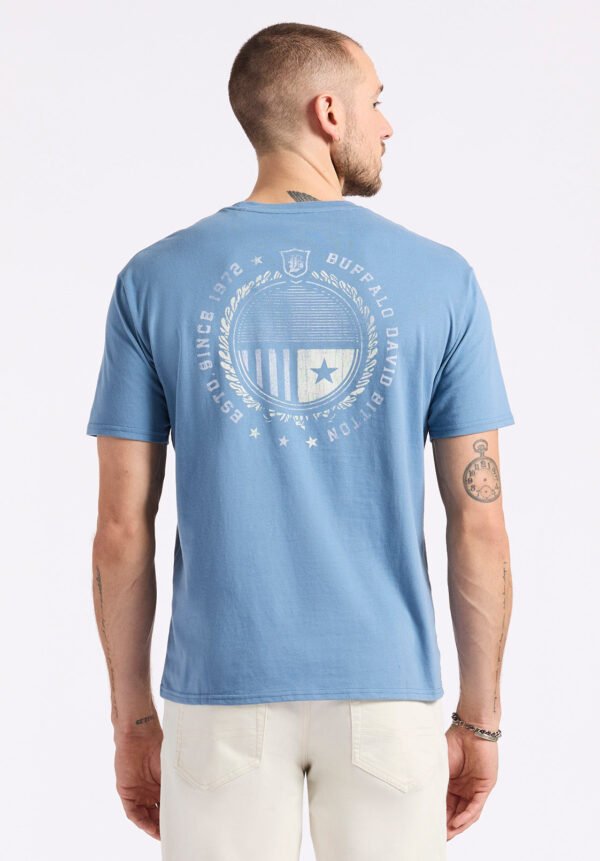 Tollose Men's Graphic T-Shirt with Heritage Print. Coronet Blue - BM24633