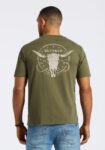 Toftlund Men's Graphic T-Shirt with Bull Skull Print. Fern  - BM24635