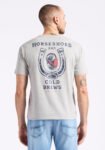 Tastrup Men's Graphic T-Shirt with Horseshoes Print. Heather Grey - BM24637