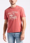 Trokes Men's Graphic T-Shirt with Motors Print. Mineral Red - BM24638