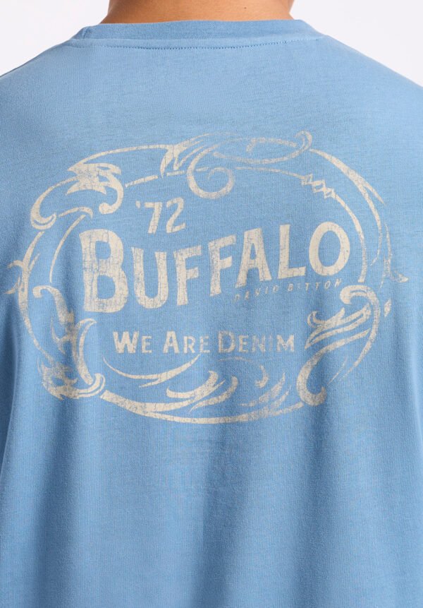 Tuffalo Men's Graphic T-Shirt with Buffalo Print. Coronet Blue - BM24644