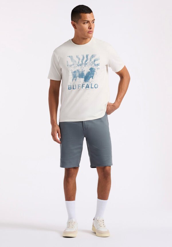 Tison Men's Graphic T-Shirt with Buffalo Print. Milk - BM24645