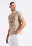 Tison Men's Graphic T-Shirt with Buffalo Print. Tuffet Beige - BM24645