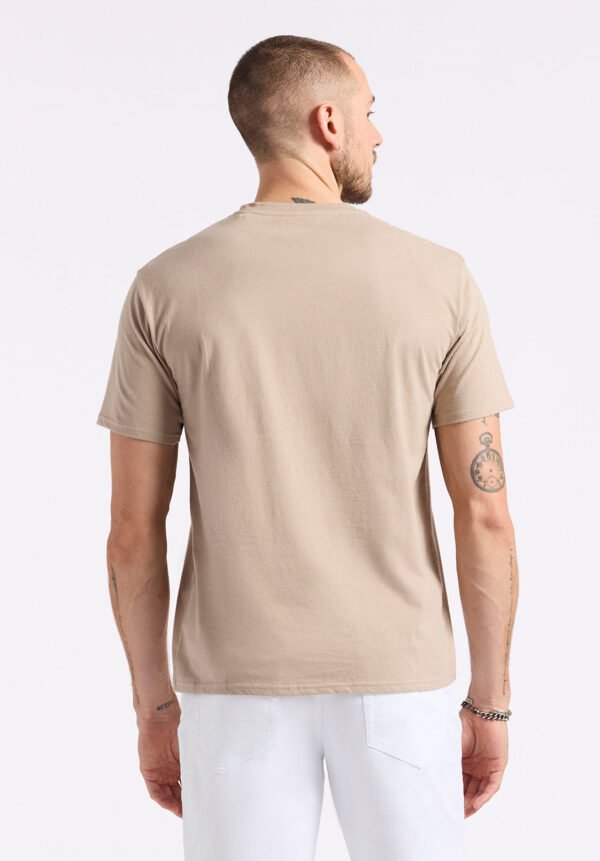 Tison Men's Graphic T-Shirt with Buffalo Print. Tuffet Beige - BM24645