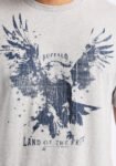 Teagle Men's Graphic T-Shirt with Eagle Print. Heather Grey - BM24647